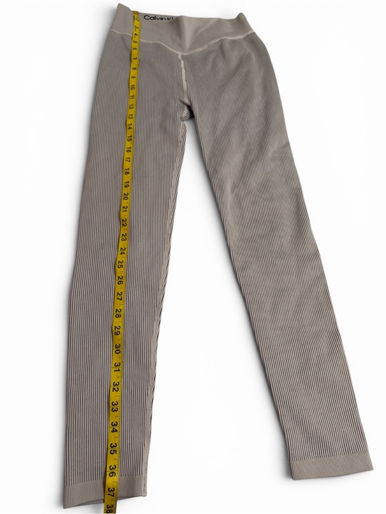 Calvin Klein Pants - Calvin Klein Performance Ribbed High Waist Leggings Taupe Medium Activewear
